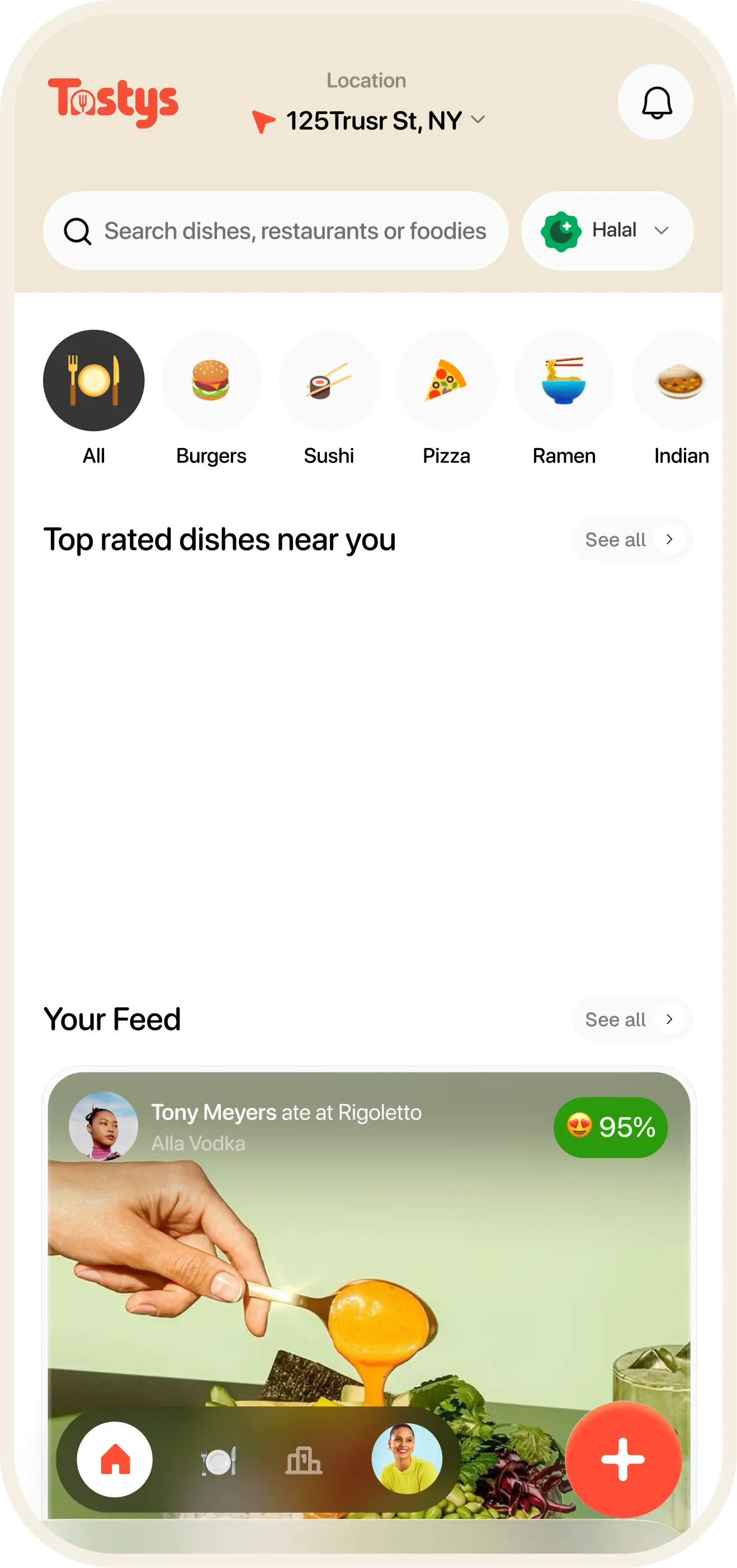 Tastys app phone mockup
